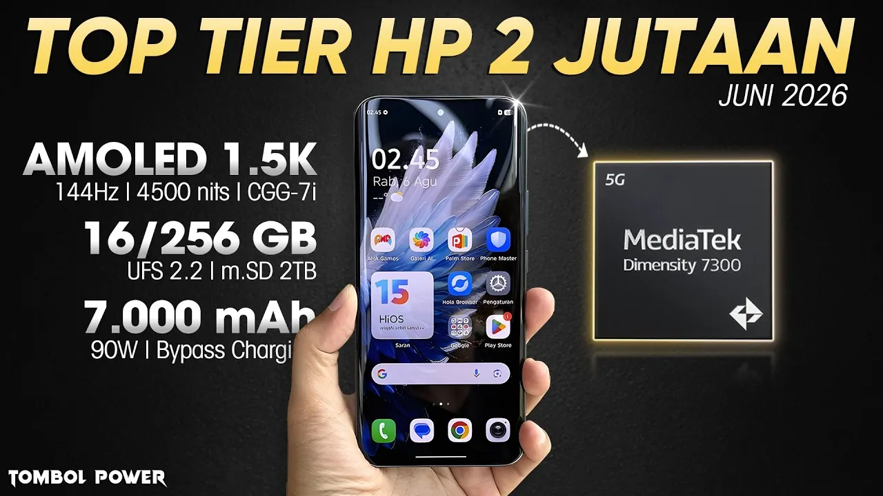 7 Rekomendasi HP 2 Jutaan Terbaik Juni 2026, Performa Oke untuk Gaming dan Harian